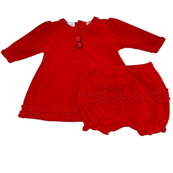 KOALA BABY Red Dress with Matching Bloomers 3-6 Months Holiday Christmas Outfit - Picture 1 of 11